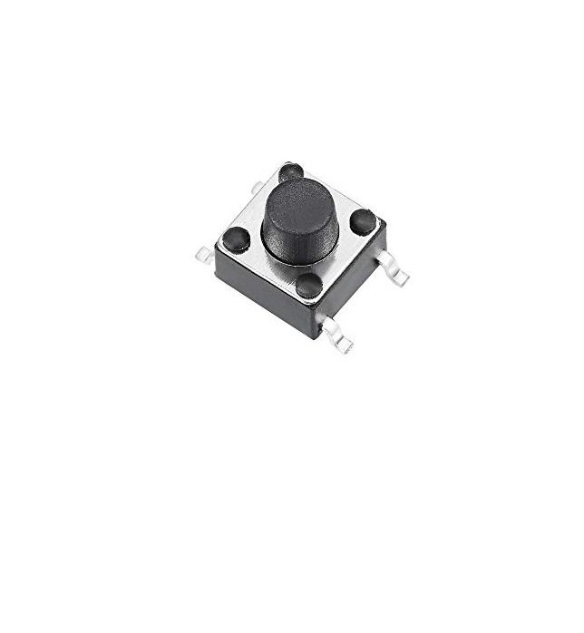 Smd Tech Switch 4.5 x 4.5 x 3.8 mm 4 Pin smd black Tactile Button Switch (Pack of 2 ...
