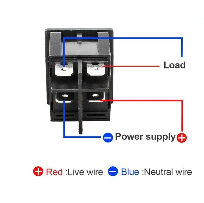 Big Rocker Pvc Switch 4PIN BIG ROCKER SWITCH (16AMP) GREEN, RED, YELLOW, BLUE SR18C (Pack of ...